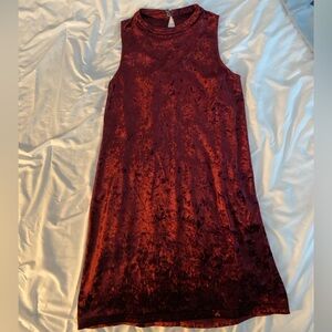 Velvet Sleeveless Dress in Rich Burgundy